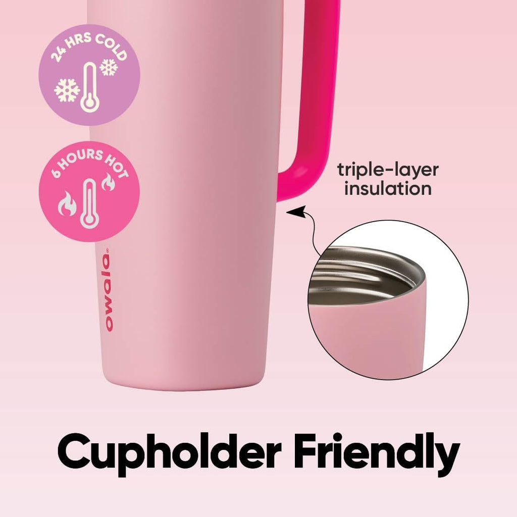 Owala SmoothSip Slider Travel Mug - 12oz Stainless Steel Insulated, Leak Proof, Hot & Cold Drinks, BPA Free