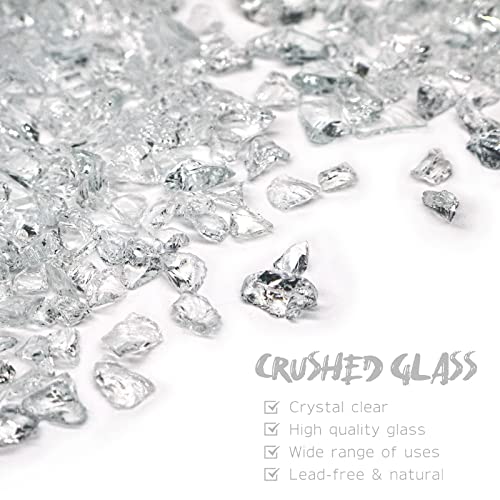 Clear Crushed Glass for Resin Art & Crafts - 3-6mm Broken Glass (1.5 lbs)