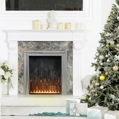 Metal Flame Fireplace Candle Holder - Holiday Candelabra Centerpiece
