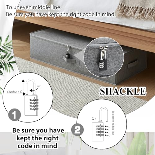 Lockable Under Bed Storage Bag with Zipper Lid, 30-inch Discreet Organizer