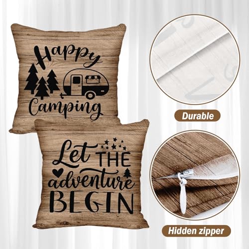 RV Dinette Cushion Covers Set - 6 Pcs Soft Washable Rustic Brown