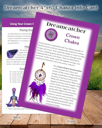 Crown Chakra Dreamcatcher with Amethyst Stones & Feathers for Meditation