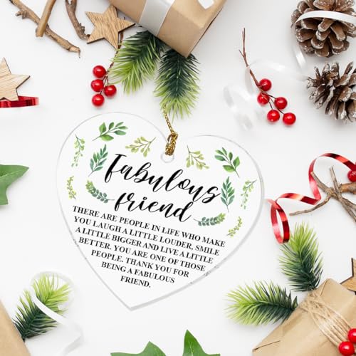 Friendship Keepsake Heart Ornament – Acrylic Gift for Besties, BFF, Birthday & Christmas