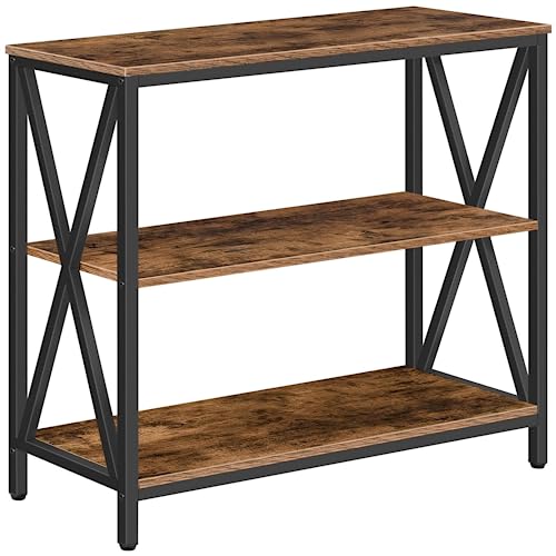 31.5-Inch Industrial 3-Tier Console Table, Narrow Rustic Entryway Sofa Table