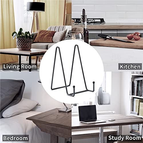 6-Inch Black Metal Display Stands for Plates & Frames - 3 Pack