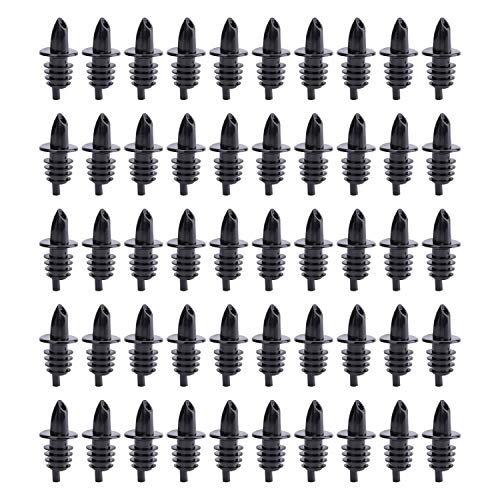 Hedume 50 Pack Liquor Bottle Pourers - Free Flow Spouts for Bars & Restaurants