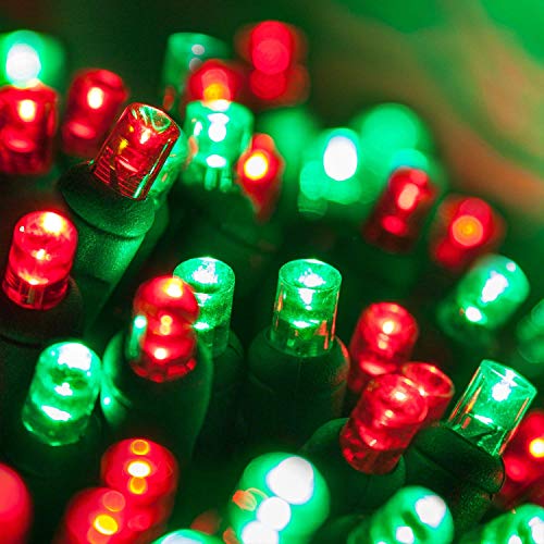 Wintergreen Lighting 70 LED Red & Green Christmas String Lights 24ft Indoor Outdoor