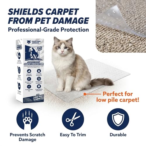 Clear Plastic Carpet Protector for Doorways - Heavy Duty Cat Scratch Guard
