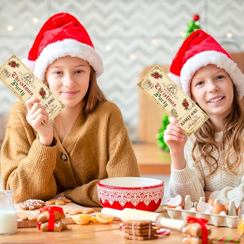 Whaline Christmas Party Invitations with Envelopes – Vintage Santa Card Set, 25 Pcs