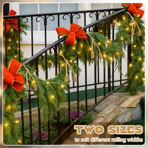 Riakrum 30 Pcs Gold Christmas Garland Twist Ties (2 sizes: 16” & 20”) for Banister Stairs – Sibling Variation Gold/30