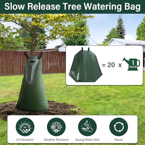20 Gallon Slow Release Tree Watering Bags, 20 Pack - PVC Drip Irrigation