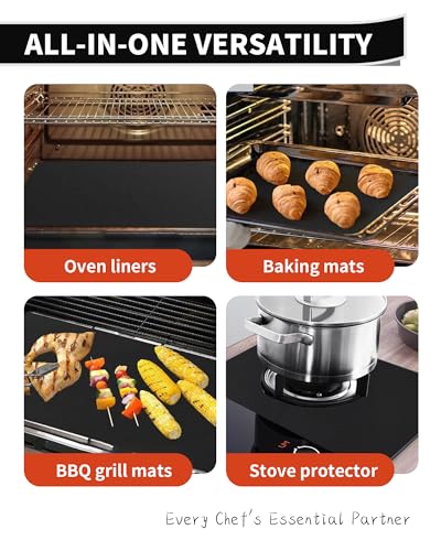 Heavy Duty Non-Stick Oven Liners (2 Pack) - 17" x 25" Reusable Oven Mats