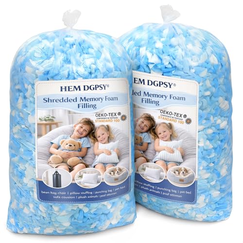 10lbs Shredded Memory Foam Filling for Bean Bags, Pillows, and Dog Beds