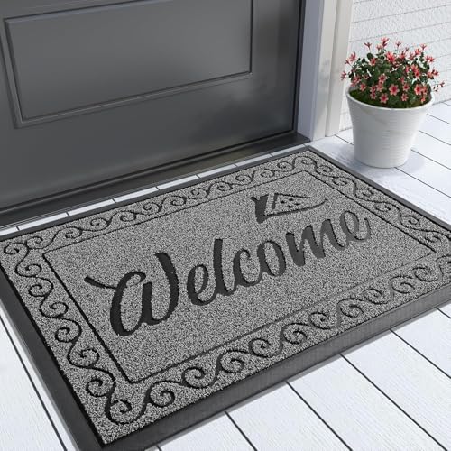 Heavy Duty Indoor Outdoor Door Mat - Non-Slip Entry Welcome Mat, 29.5x17"