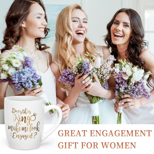 Maustic Does This Ring Make Me Look Engaged? 12 Oz White Mug – Bridal Gift