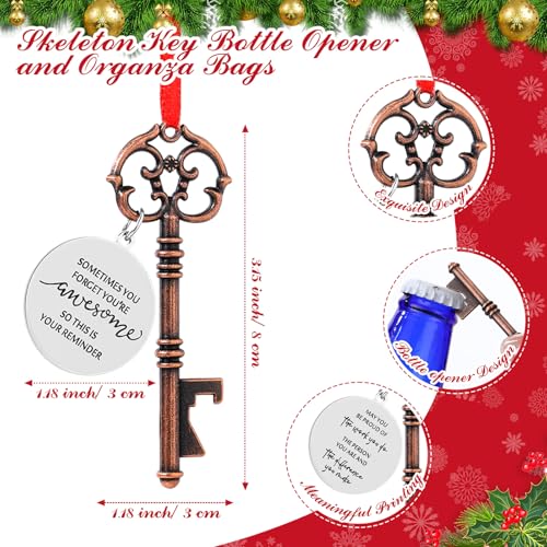 Landical 50 Sets Christmas Employee Gift Set with Bottle Openers & Thank You Cards, 4 Styles
