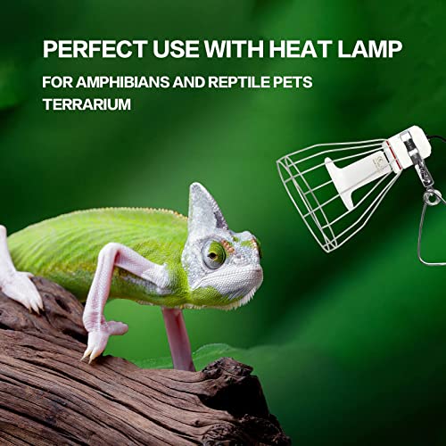 Simple Deluxe Sturdy Steel Cage Clamp Lamp, Support up to 250W E26 Socket (No Bulb Included), 6ft Cord,Silver