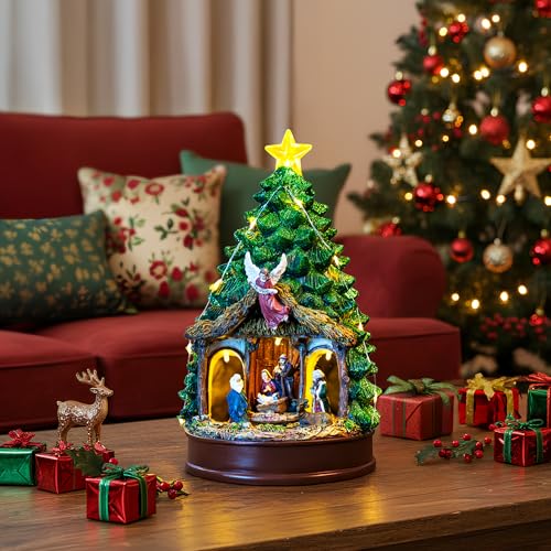 Lighted Animated Nativity Scene - Musical LED Christmas Tabletop Figurine