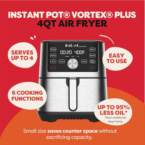 4-Quart 6-in-1 Stainless Steel Compact Air Fryer Oven with Touchscreen
