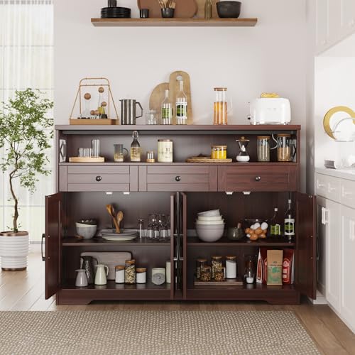 51" Farmhouse Buffet Sideboard with Storage, Coffee Bar Cabinet & Drawers