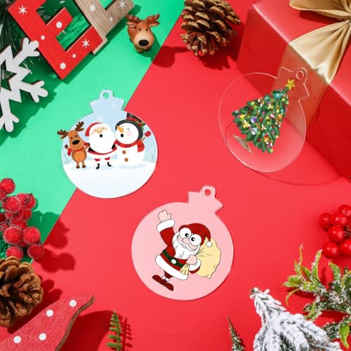 Jetec 120 Pieces 3.7in Clear Acrylic Christmas Ornament Blanks, Bulb