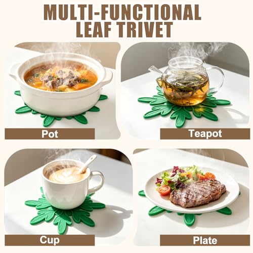 Silicone Tree Trivets Set for Hot Pots & Pans with RGB Mood Lighting