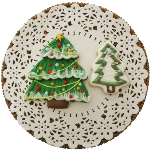 Tree Cookie Cutters Set - 2-Piece Stainless Steel Christmas Shapes