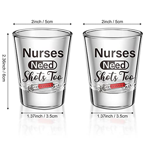Patelai Nurse Theme Shot Glasses 2 Pcs, 2 oz, 2.36 x 1.97 Inch – Funny Gift for Nurses, Doctors, Medical Staff