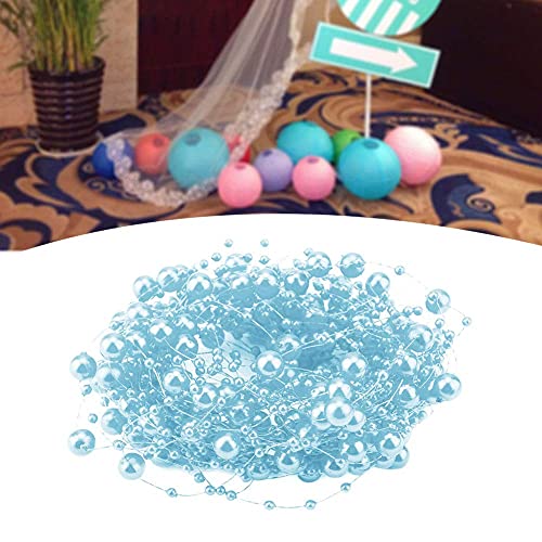 Beufee Blue Artificial Pearl String Beads Garland 10m Wedding Party Decor
