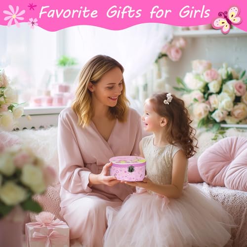 Musical Princess Jewelry Box for Girls with Spinning Figurine - Pink
