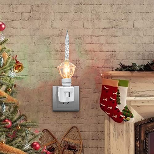 Silver Glitter Bubble Night Lights 2 Pack with Gold Fluid for Christmas & Bedroom Decor - Sliver Night Lights