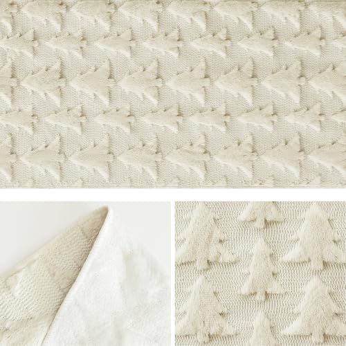Artscope Beige Christmas Tree Table Runner 13x72 Inch Holiday Decor