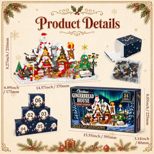 Rubypop Building Block Advent Calendar 2026 Christmas Gingerbread House Kit