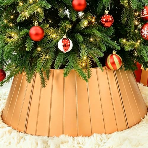 YoleShy 28-Inch Metal Christmas Tree Collar - Easy Assembly & Durable Base Cover