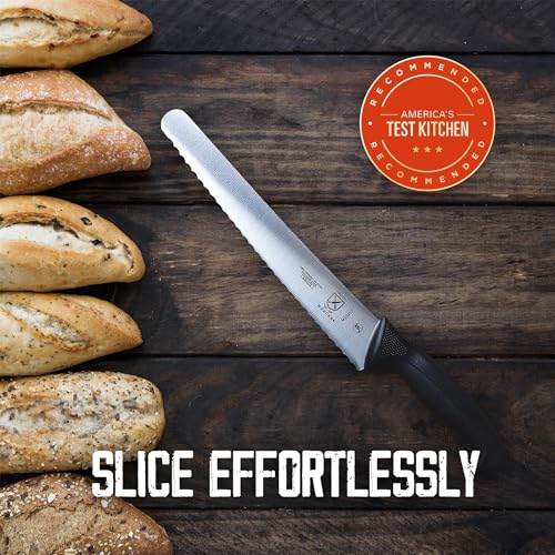 10-Inch Bread Knife with Wide Wavy Edge and Ergonomic Handle