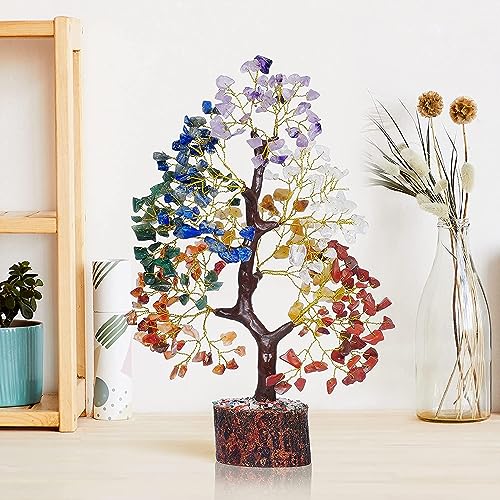 Handmade 7 Chakra Crystal Tree - Healing Energy Tree for Home Decor