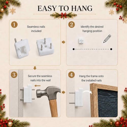 Christmas Wall Art, Santa Claus Canvas Rustic Holiday Home Decor