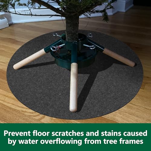 30-Inch Christmas Tree Stand Mat - Non-Slip Felt Floor Protector