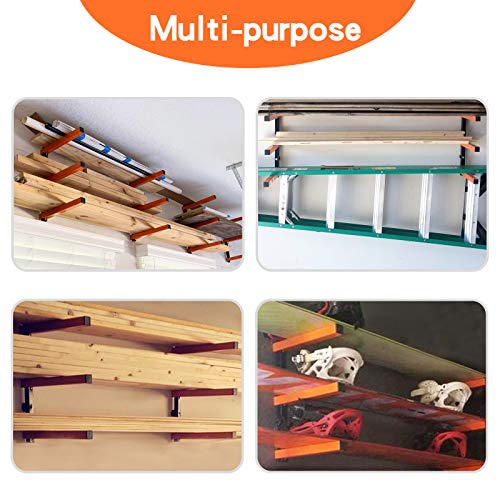 Wall Mount Wood Organizer and Lumber Storage Metal Rack 4 Pack