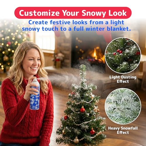 Fake Snow Spray 2-Pack (13oz) - Quick-Dry Tree Flocking & Window Spray