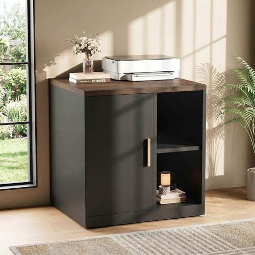 23-Inch Printer Stand with Storage Cabinet and Adjustable Shelves