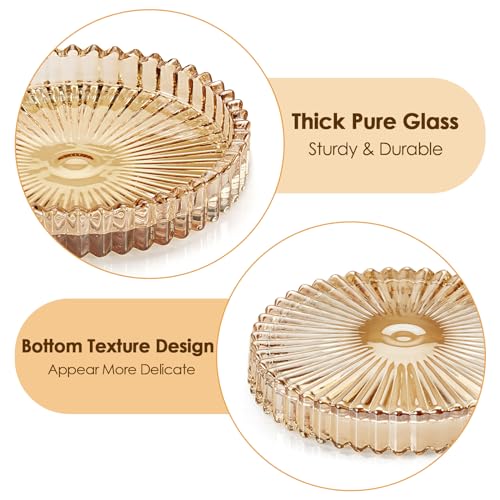 Modern Tempered Glass Coasters Set of 5 - 4 Inch Round Drink Coasters