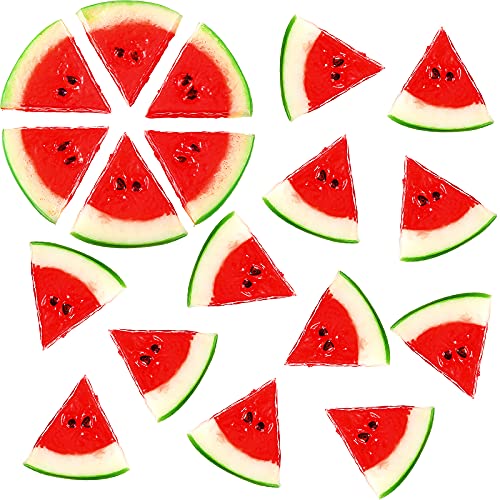 18 Pieces Mini Fake Watermelon Slices - Realistic Artificial Fruit Decor