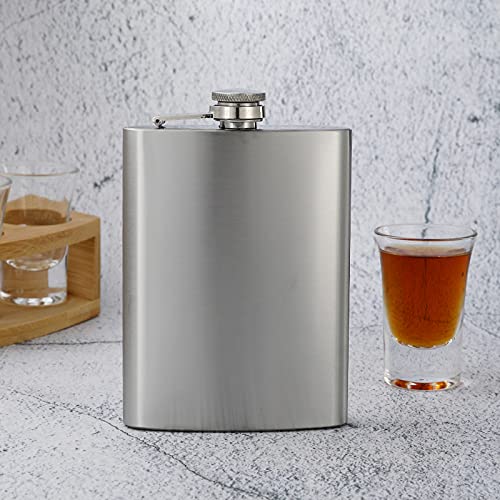 12 pcs Stainless Steel Hip Flasks with Funnels Set - 8oz Liquor Flasks for Men Women Wedding Gifts