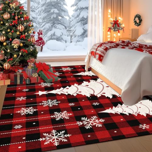 Christmas 5' x 7' Washable Non-Slip Living Room Rug - CERYUEE