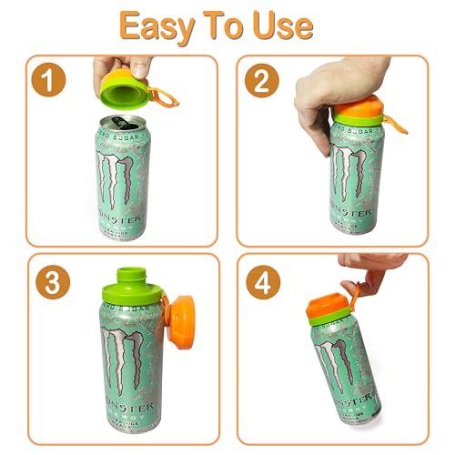 Magnetic Soda Can Lids - 4 Pack Reusable Airtight Covers for Standard Cans