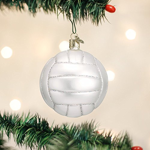 Handcrafted Glass Blown Volleyball Christmas Tree Ornament - Holiday Decoration