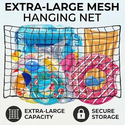 Extra Large Pool Toy Organizer Net - Heavy-Duty Hanging Storage for Floats