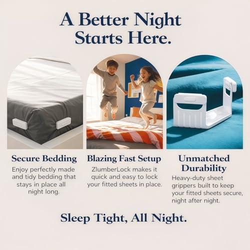 Fitted Sheet Holders - No-Lift Bed Sheet Corner Grippers & Locks Set
