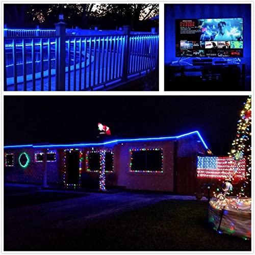 100ft Blue LED Rope Lights, IP65 Waterproof Outdoor Decorative Lighting